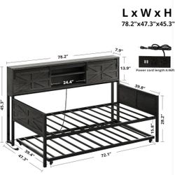 Daybed with trundle bed twin size BEDFRAME ONLY