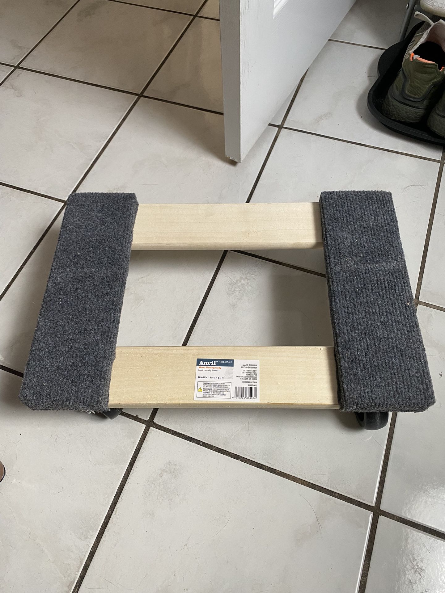 Anvil 18 in. x 12 in. x 5 in 800 lb. Capacity Hardwood Dolly