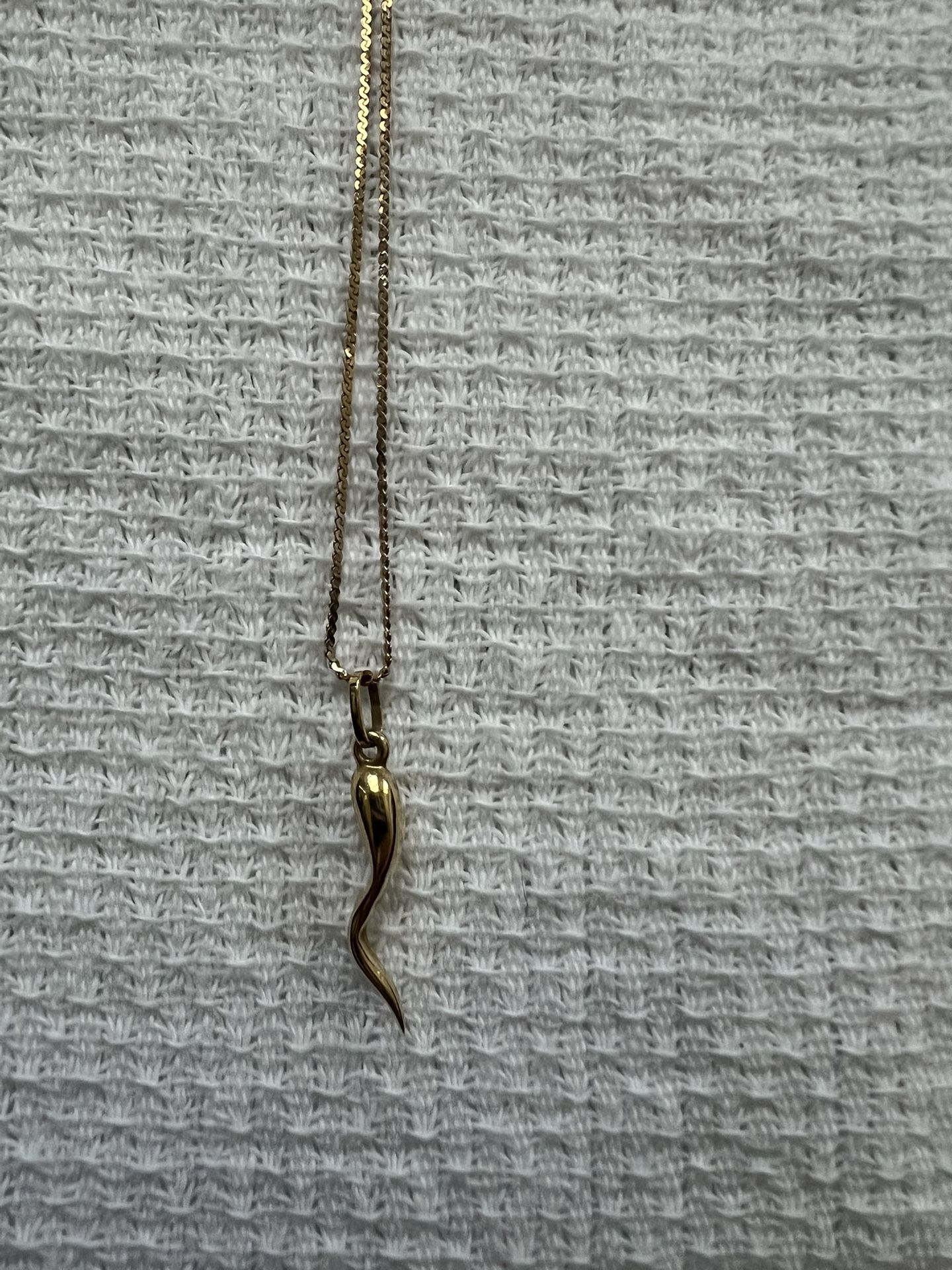 14 Kt Gold Pendant And Chain