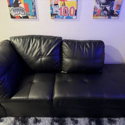 Black Leather Sectional