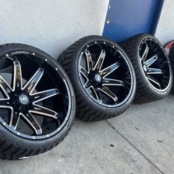 WHEELS HARD ROCK 24x14 CHEVY TAHOE YUKON DENALI 
