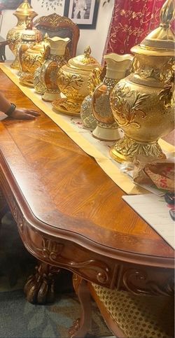 China wall cabinet & 6 pc dining room set