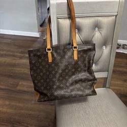 Louis Vuitton Cabas Mezzo Leather Handbag Authentic 