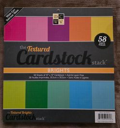 DCWV Textured Brights Cardstock Stack 58 Sheets