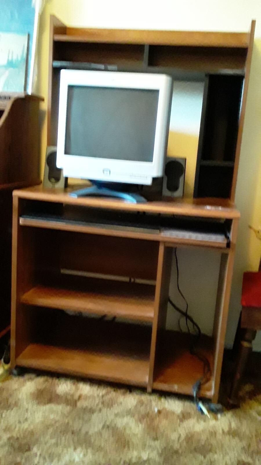 Computer desk. Includes a free monitor.