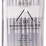 ✨ White & Metallic Ink Pens + Eyeliner Pencil Set – 16 pcs Total