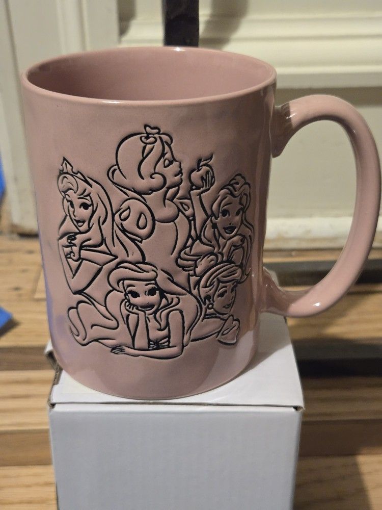 Disney Princess Mug Sketch Portrait Group Ceramic 17oz