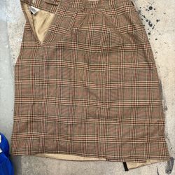 Vintage Plaid Pencil Skirt