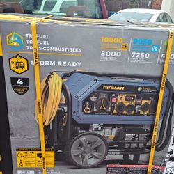 New Unopened Fireman T08073 10,000 Watt Tri-Fuel Electric Start Generator 