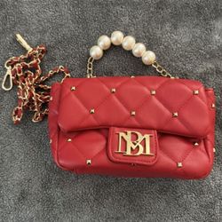 Badgley Mischka Red & Gold Quilted Bag - See Photos