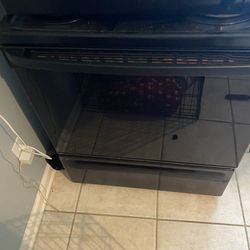 Stove Microwave Side By Refrigerator Freezer 