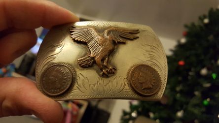 Comstock Silversmiths 1903-1905 Indian Head penny belt buckle
