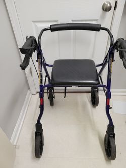 Invacare Adult Walker with Hand Brakes and Removable Backrest