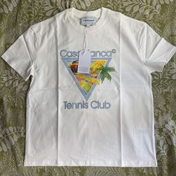 Casablanca Afro Cubism Tennis Club T Shirt White 