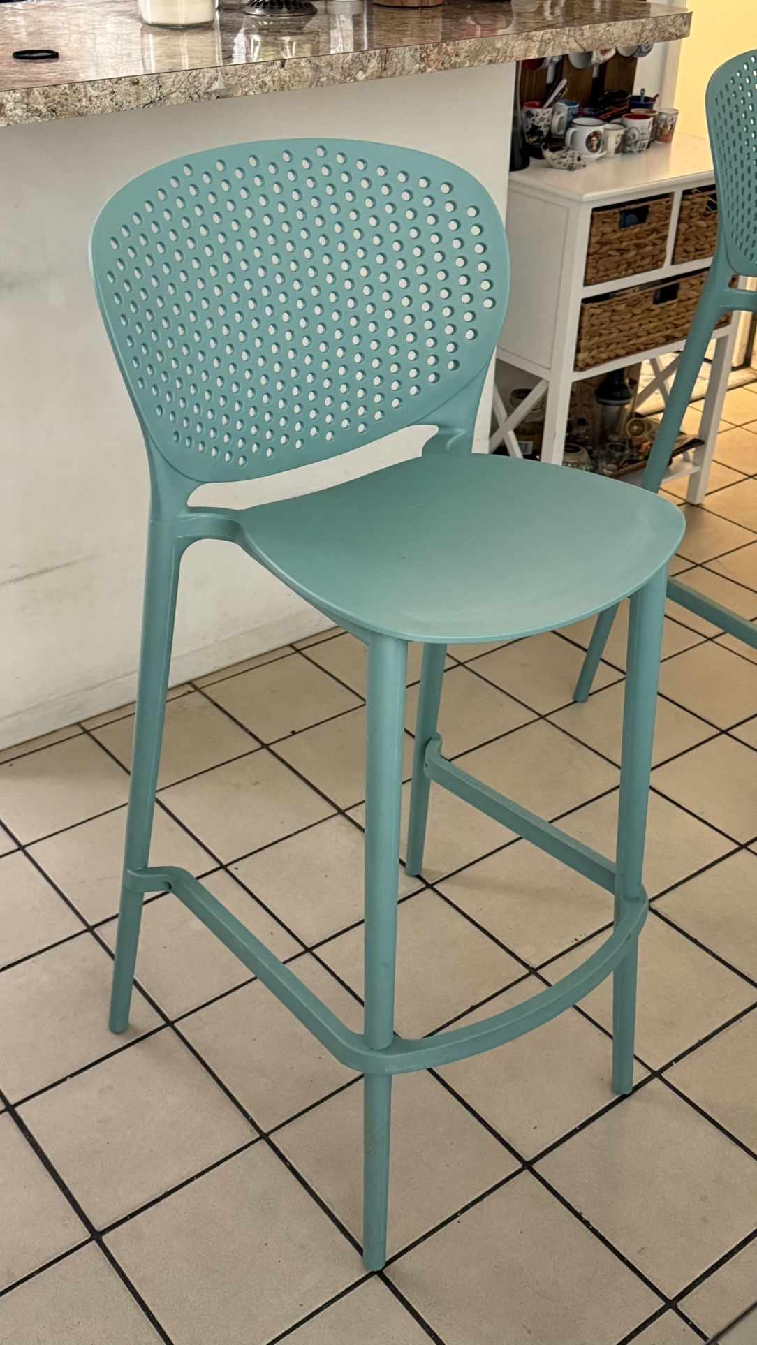 Modern Aqua Bar Stools (3 Available) – Lightweight & Stylish