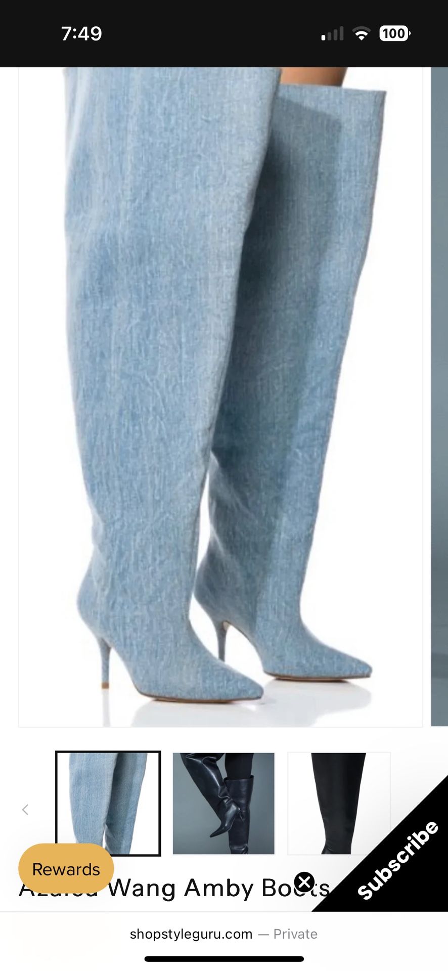 Knee High Blue Jean Boots