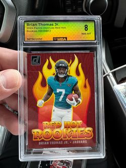 Brian Thomas Jr. 2024 Panini Donruss Red Hot Rookies MBA 8