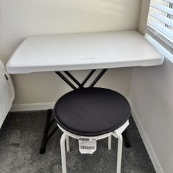 Fordable Laptop Table and IKEA Stool