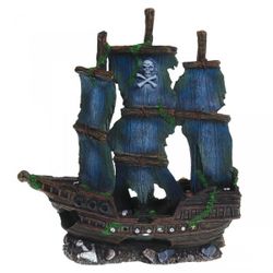 Dark Pirate Ship Aquarium Ornament