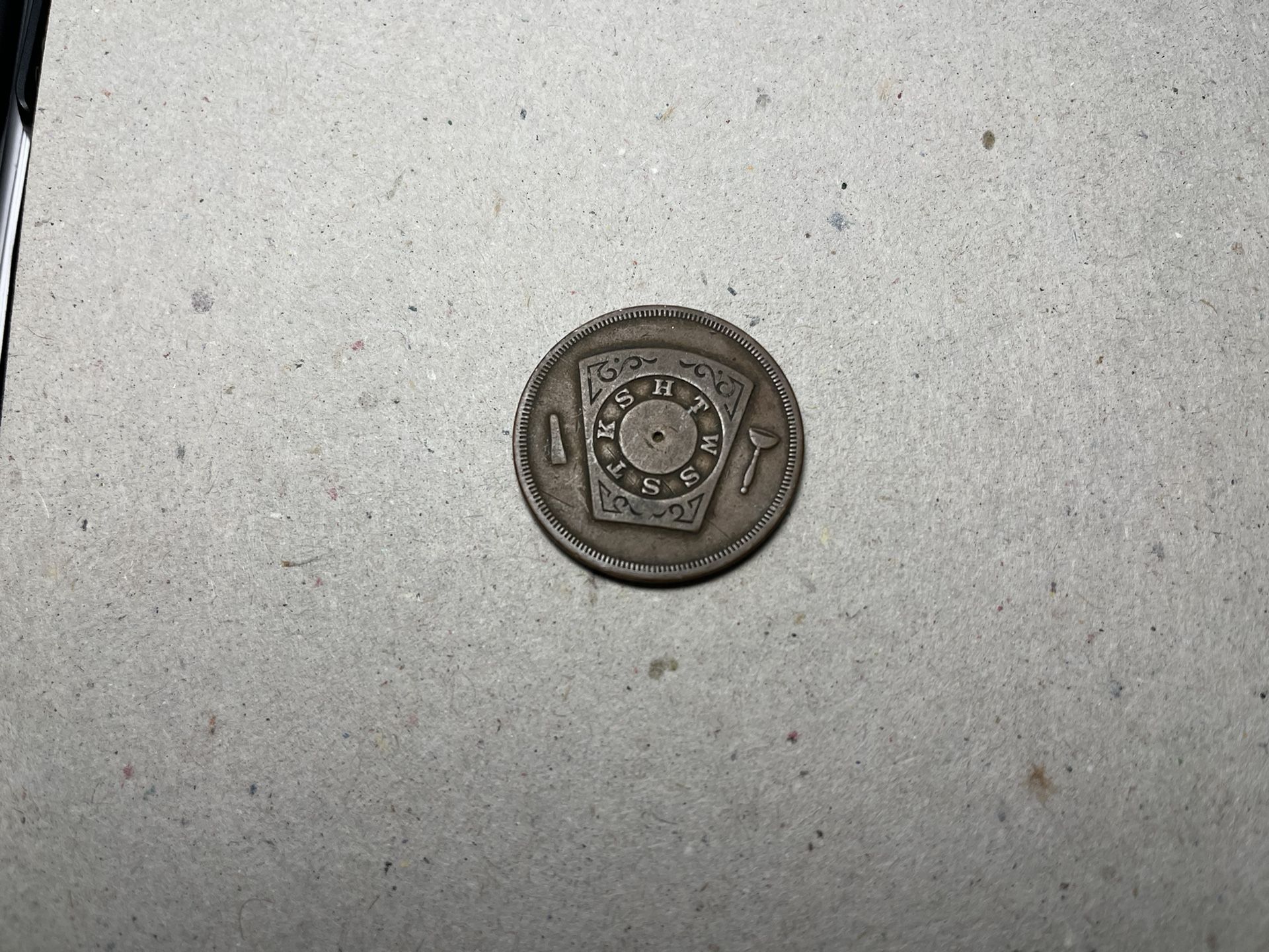 Vintage Masonic One Penney, Chapter 53 Saluda, SC
