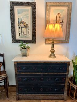 Vintage Brass table lamp with shade