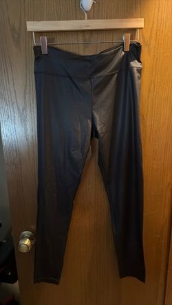 Black Faux Leather High-Waist Leggings