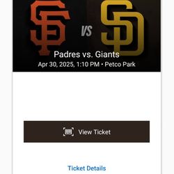 Padres Tickets 4/30 