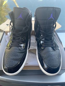 Air Jordan 1 Mid Black Purple Sneakers