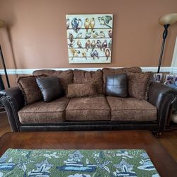 Living Room Set  With Coffee Table  And One Side Table And Credenza