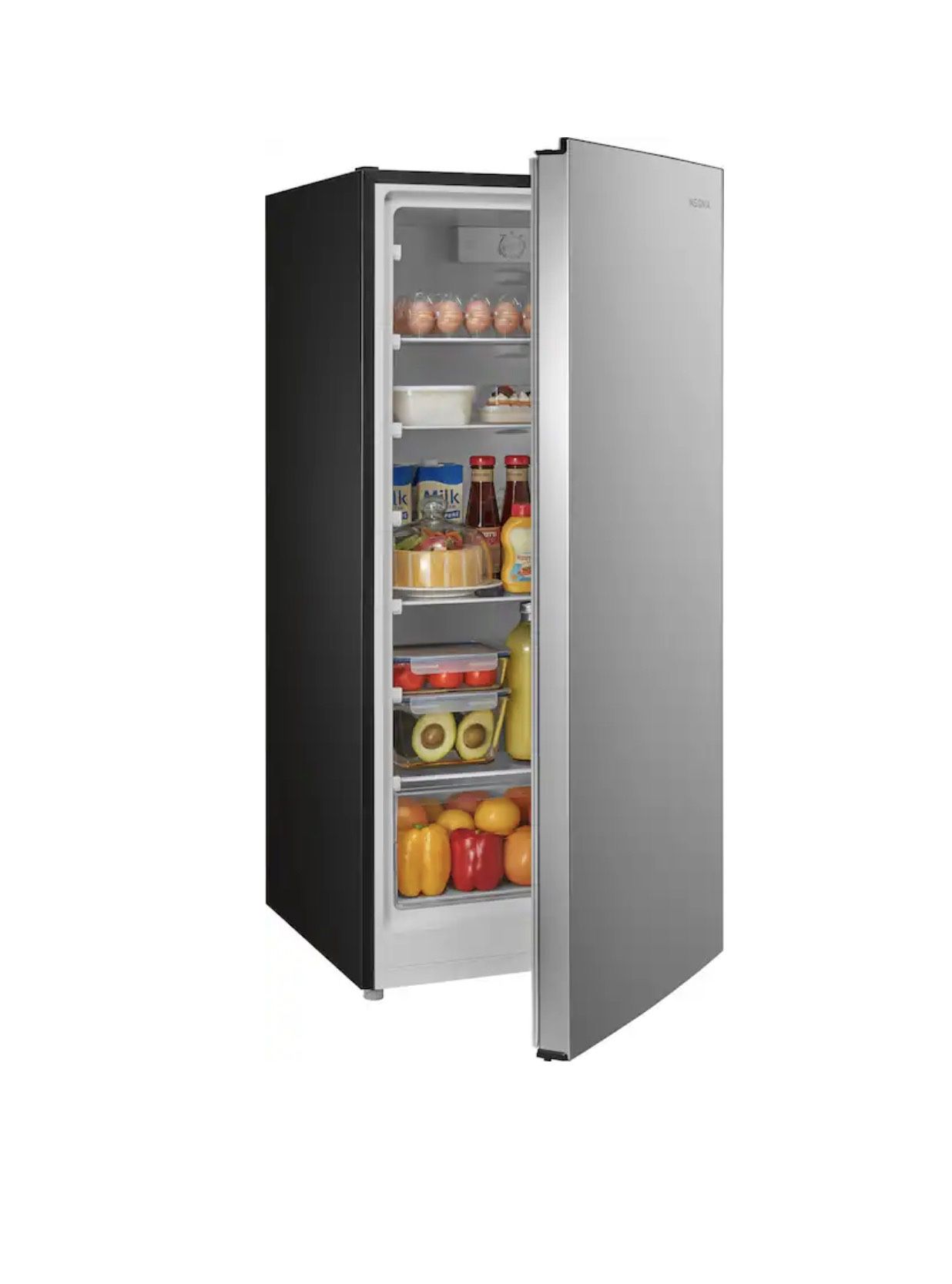 Insignia™ - 7.1 Cu. Ft. Garage Ready Upright Convertible Freezer - Stainless Steel Look