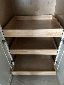 Solid wood kitchen pull out drawer