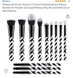 12 pc makeup brush set -brand new