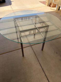 Round Glass Top Dining Table