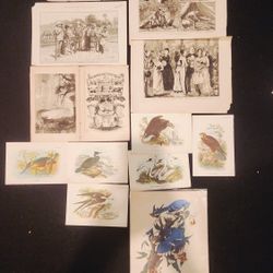 X13 Antique Lithograph Prints (All 12 For $30)