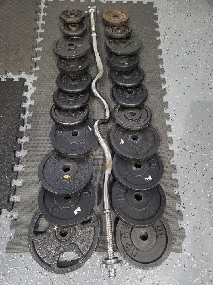 Weight Plates Barbell Weightlift Workout Excercise Bench Press Curl Shoulder Bar Metal Plates Inch Hole Metal Plates Ez Bar