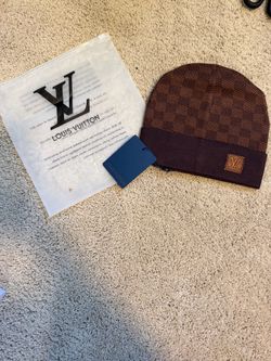 Brown Luxury Beanie w/ Checkered Design