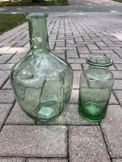 Green vases