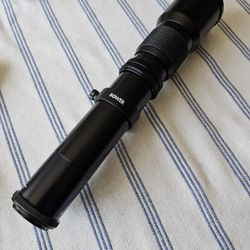 Bower 500mm f8 + 2x converter + drawstring pouch