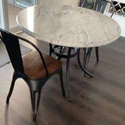 Granite Table  & 2 Chairs