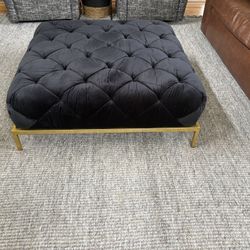 Beautiful Black Velvet Ottoman 