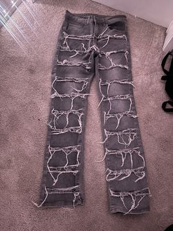 grey jeans