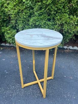 Faux Marble Accent End Table