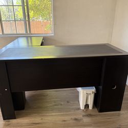 IKEA MICKE desk with an attached high add-on unit.