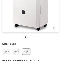 Black & Decker 50pt Dehumidifier 