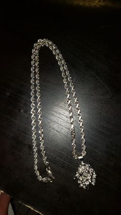 14k white gold diamond cut rope chain