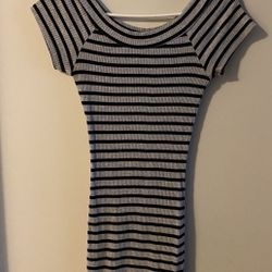 Black And Gray Striped Dress