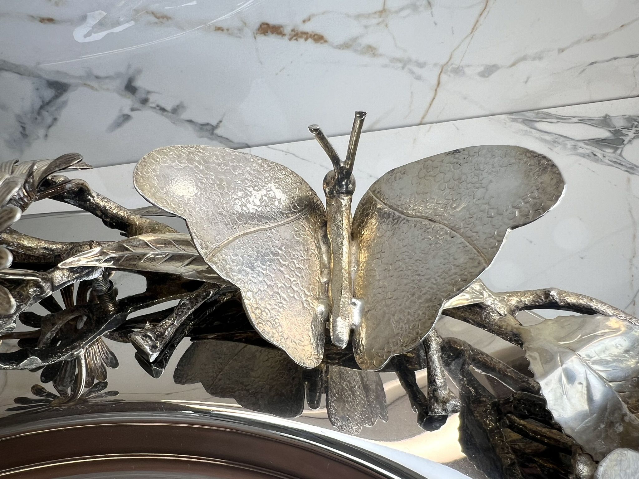 【希少】Franco Lapini 三連トレイ アートピース イタリア製 Vintage Franco Lapini Italy Large 3D Platter Handmade Silversmith