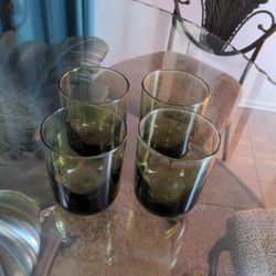Vintage Green Glass Tumblers