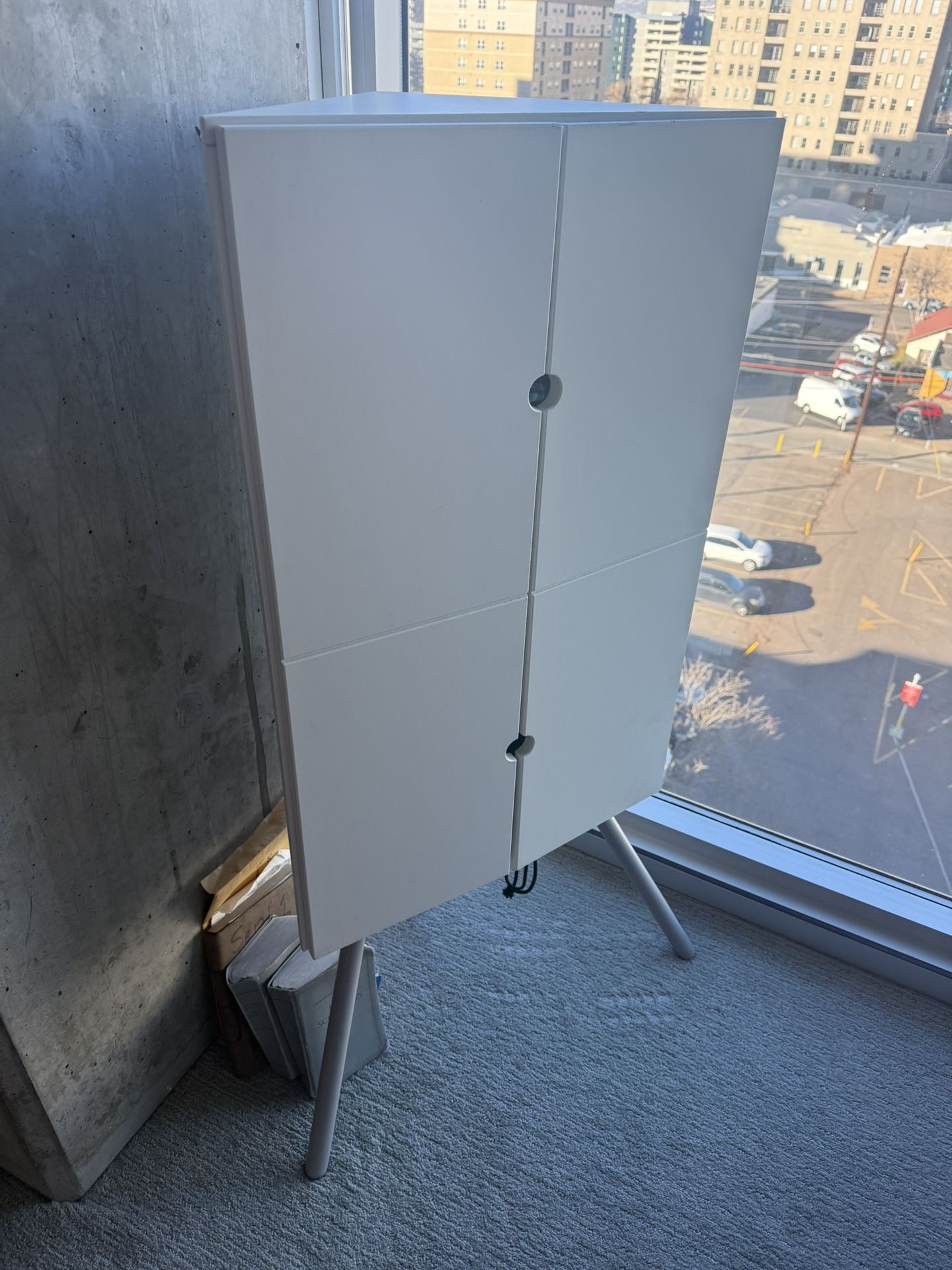 White IKEA Corner Cabinet 