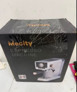 Mecity CM5203AY-UL 20 Bar Espresso Machine with Milk Frother Brushed Stainless